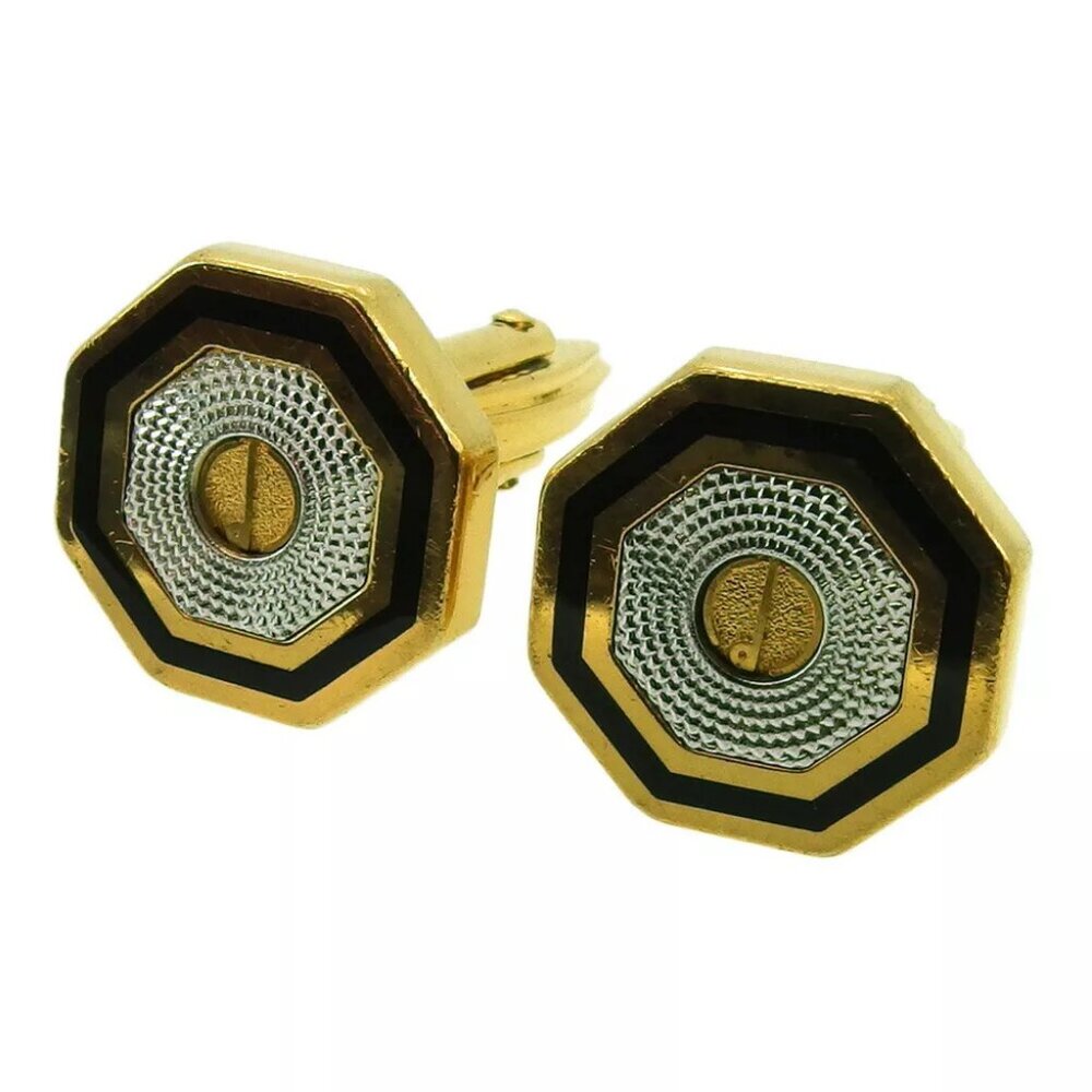dunhill cuff d mark Gold & Silver hardware Authentic